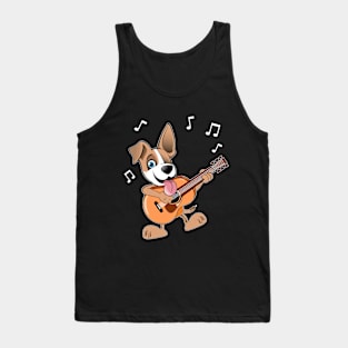 Guitar Music Dog T-Shirt Funny Pet Gift Idea Tank Top